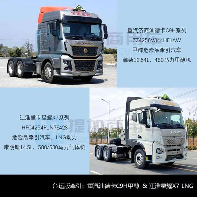 AG九游会现代、中车纯电动牵引车亮相汕德卡C9H甲醇牵引车抢眼工信部第382批重型货车新车公示概述(图6)